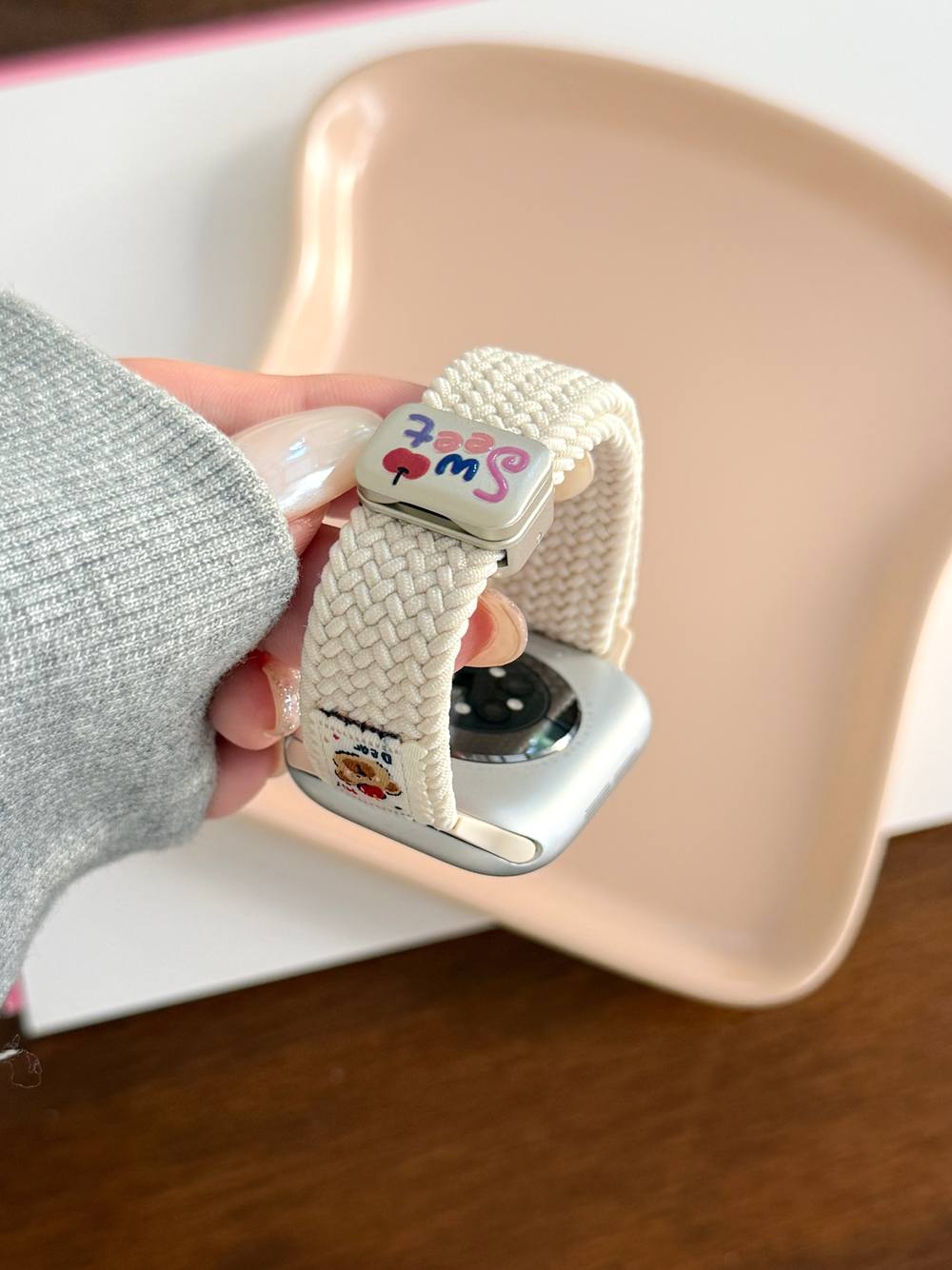 Milanese Loop Magnetic - Cartoon bear magnetic nylon loop For