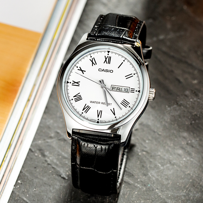 Casio MTP‑V006L Men Analog Wri - Leather Watch Band Men 评论和价格